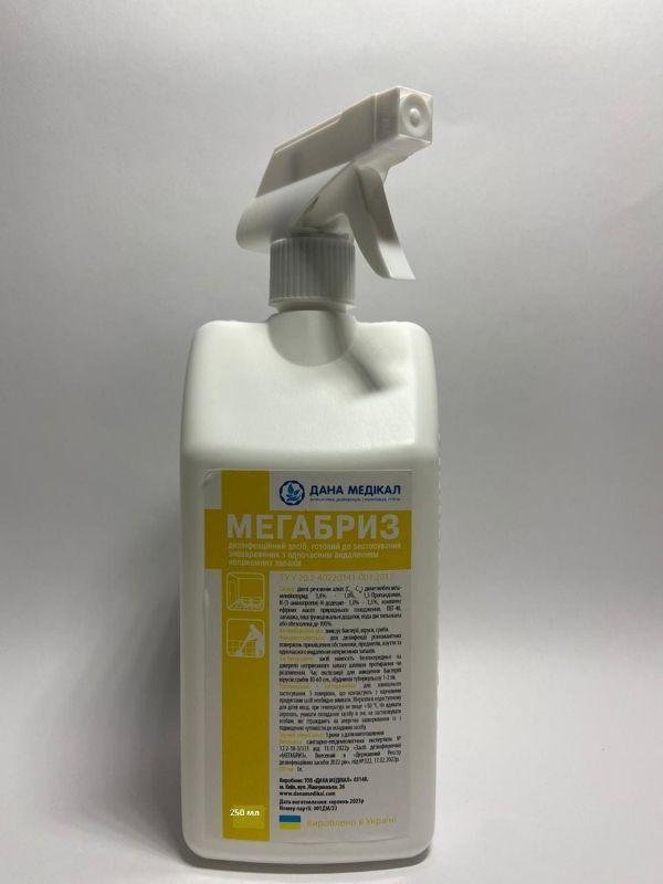 Антисептик "МЕГАБРИЗ" (швидка дезінфекція + деструктор запахів) флакон, розпилювач 1л